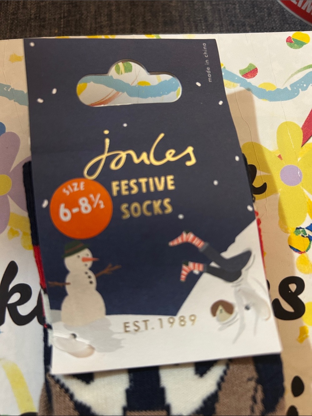 Joules Reindeer Festive Socks - Picture 2 of 5